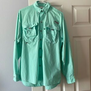 Men’s Columbia PFG Bahama Long Sleeve Fishing Shirt mint green